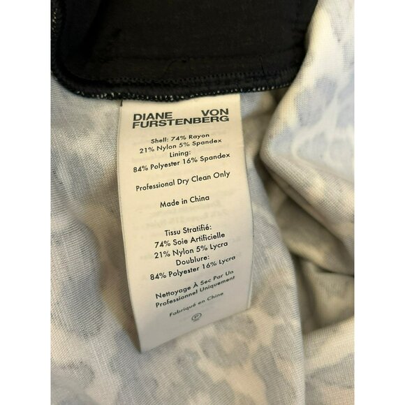 Diane Von Furstenberg Women's Leopard Print Pants Size 6 Rayon Blend NWT - Picture 3 of 6
